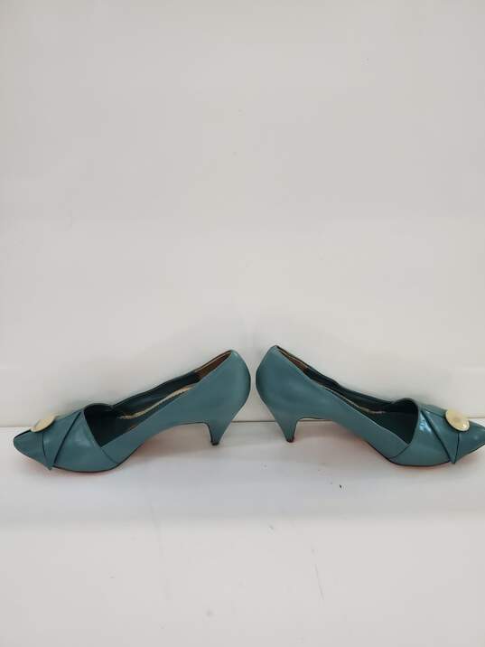 Paolo Lantorno  Tacco Blue Leather Heels Size-41 US Sz-9 Used image number 2