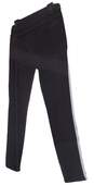 Womens Black Striped Dark Wash Button Flat Front Denim Skinny Leg Jeans Size S image number 6