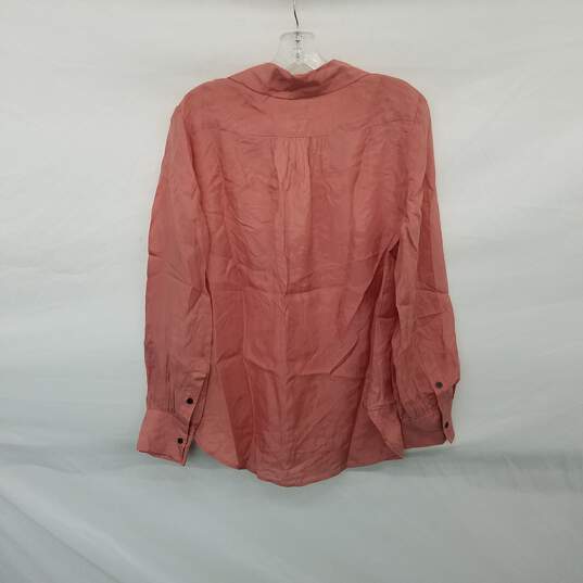 J. Crew Pink Long Sleeved Blouse WM Size M NWT image number 2