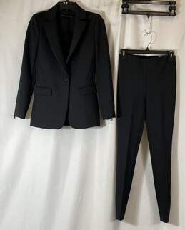 Alice + Olivia Womens Black Single Breasted Straight Leg 2 Pieces Suit Size 2
