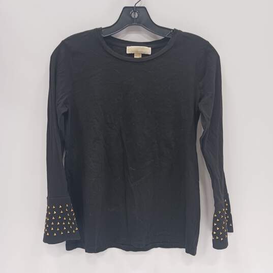 Women's Black  Michael Kors Long Sleeve Shirt Size M image number 1
