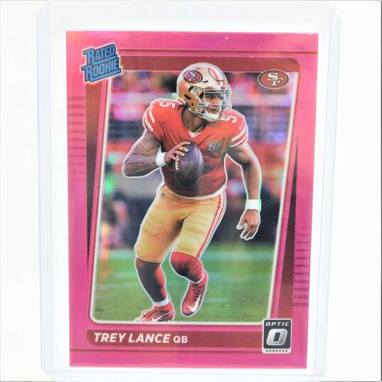 2021 Trey Lance Donruss Optic Rated Rookie Pink Prizm SF 49ers image number 1