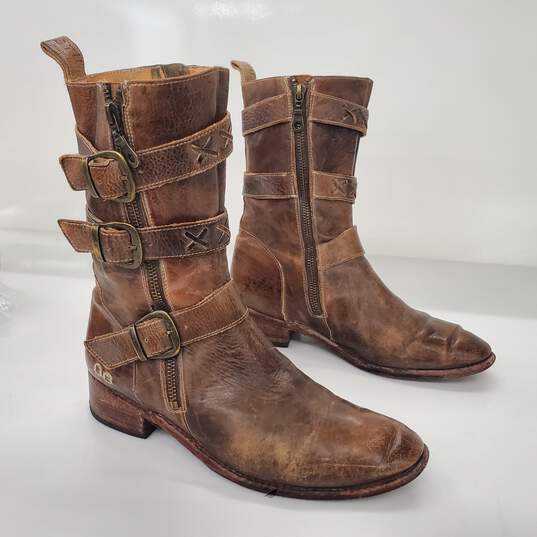 BedStu Women's 'Blanchett' Distressed Brown Leather Buckle Boots Size 9 image number 4