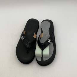 IOB Michael Kors Womens Black Gage Glitter Platform Heel Flip Flop Sandals Sz 9 alternative image