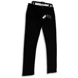 NWT Mens Black Denim Dark Wash Stretch Pocket Slim Fit Straight Jeans 34/32