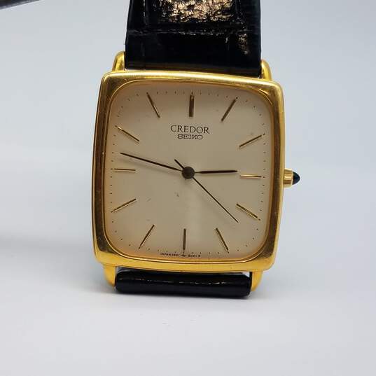 Credor Seiko 5931 18k Gold Analog Seiko Leather Watch 28.3g image number 9