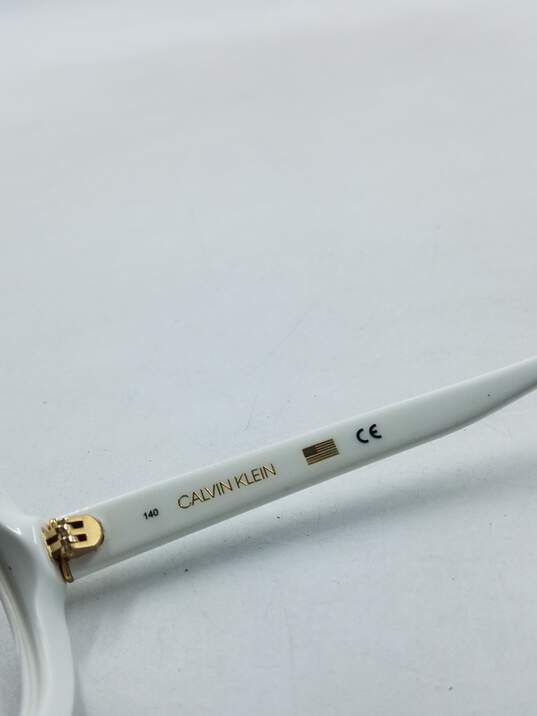 Calvin Klein White Oval Eyeglasses image number 6