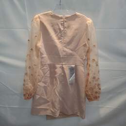 BCBGMAXAZRIA Pink Long Lace Sleeve Zip Back Dress NWT Size 8 alternative image