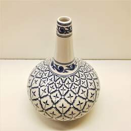 Porcelain Vase 14in Tall Asian Blue and White Ceramic  Vase alternative image