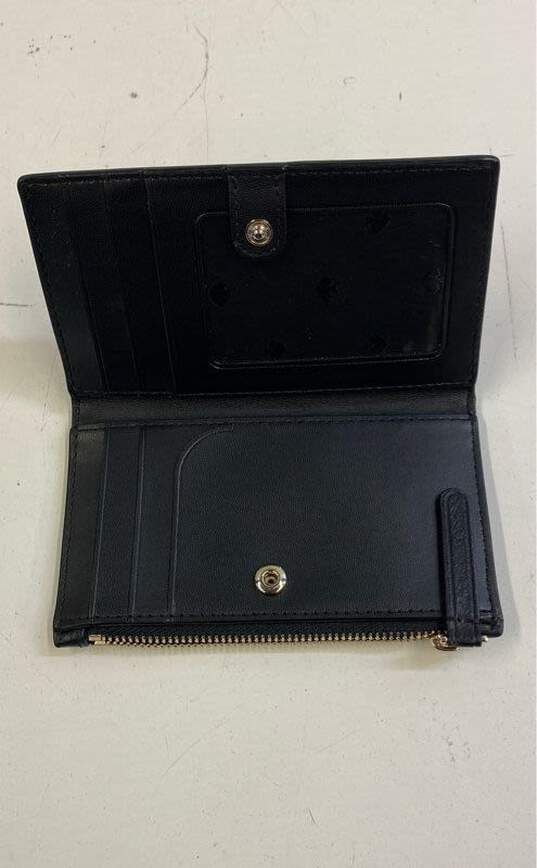 Kate Spade Black Leather Bifold Zip ID Card Organizer Wallet image number 6