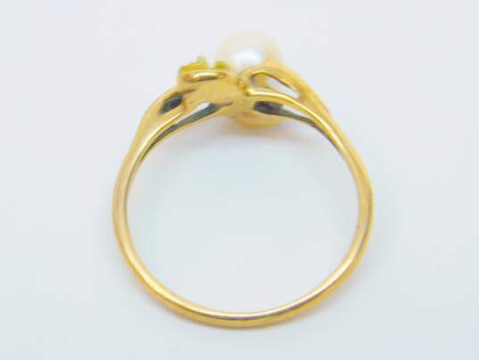 10K Yellow Gold Pearl Ring For Repair 1.7g image number 3