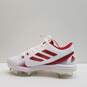 adidas Pure Hustle 2 White Red Softball Cleats Women's Size 8.5 image number 2