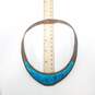 Antique TL-105 Mexico Sterling Silver Turquoise Like 14 1/2 Choker 116.4g image number 2