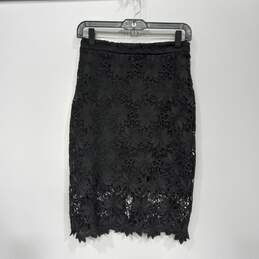 Lulus Women's Black Floral Lace Overlay Skirt Size S