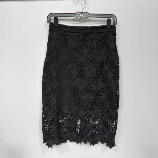 Lulus Women's Black Floral Lace Overlay Skirt Size S image number 1