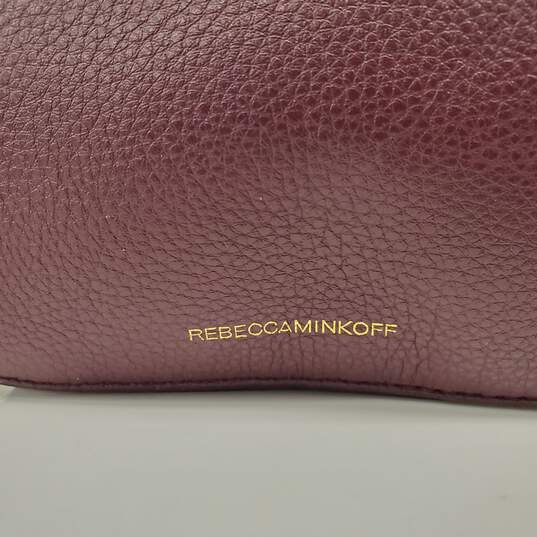 Rebecca Minkoff Mini Burgundy Red Leather & Suede Crossbody Bag AUTHENTICATED image number 5
