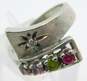 Vintage 10K White Gold Diamond Accent, Sapphire, Ruby & Peridot Mother's Ring 3.6g image number 1