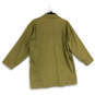 Womens Green Notch Lapel Slash Pocket Double Breasted Pea Coat Size Medium image number 2