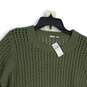 NWT Womens Green Crochet Long Sleeve Crew Neck Pullover Sweater Size XL image number 3