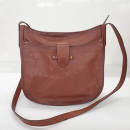Frye Olivia Large Brown Leather Crossbody Bag
