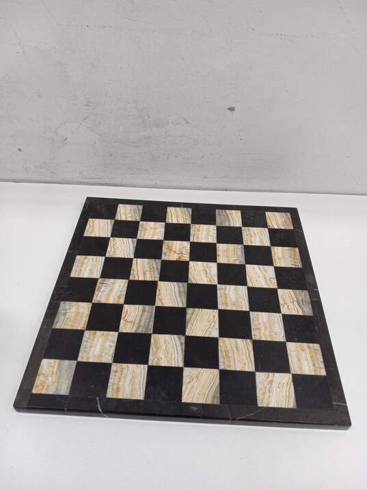 Black/White/Brown Onyx And Marble Chess Set MISSING A ROOK image number 4