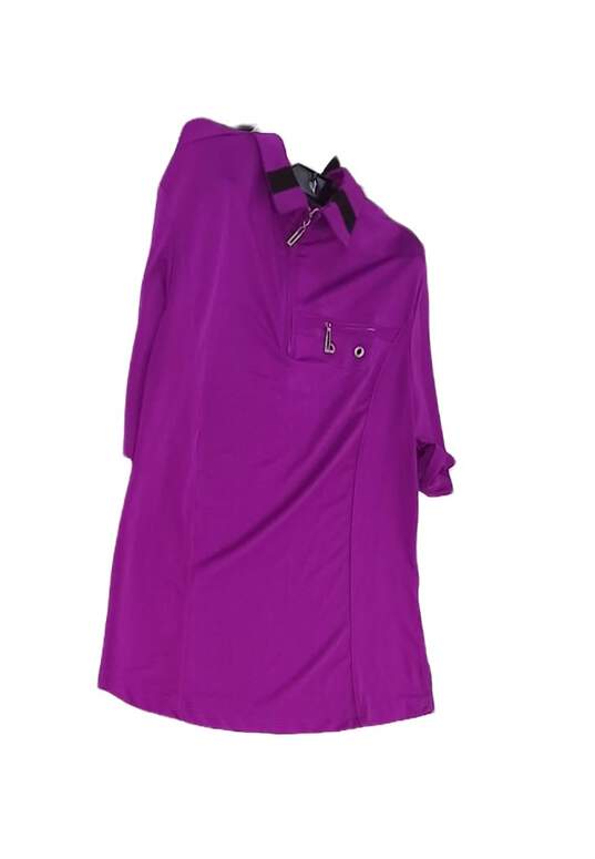 Womens Purple Short Sleeve Pullover Activewear T Shirt Size M image number 3
