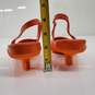 Prada Women's Orange Leather Slingback Pointed Toe Low Heels Size 7 w/COA image number 4