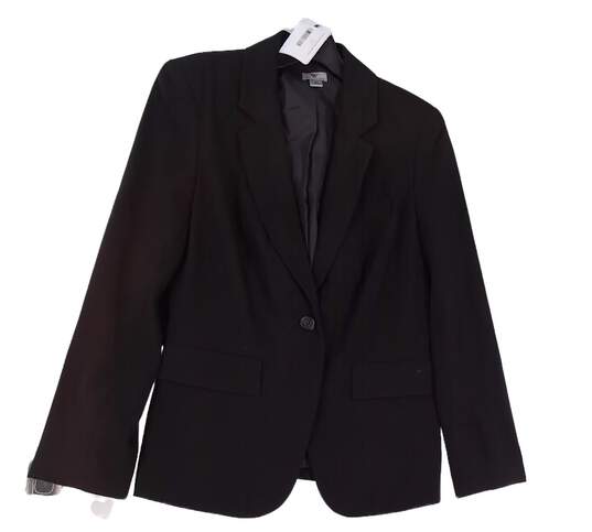 Womens Black Long Sleeve Collared Single Breasted Blazer Size 8 image number 1