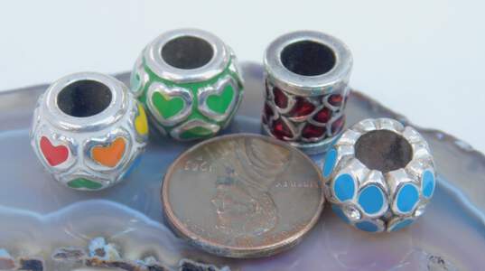 Brighton Designer Silver Tone Enamel Heart Charm Beads 17.3g image number 8