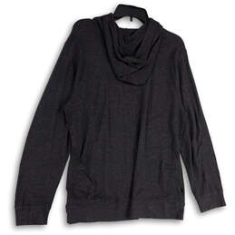 Womens Gray Long Sleeve Pockets Drawstring Pullover Hoodie Size Medium alternative image
