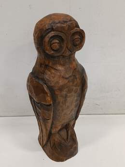 Hand Carved Wooden Owl Figurine
