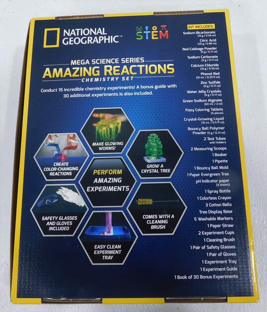 NATIONAL GEOGRAPHIC Mega Science Series Amazing Reactions Chemistry Set NOB image number 3