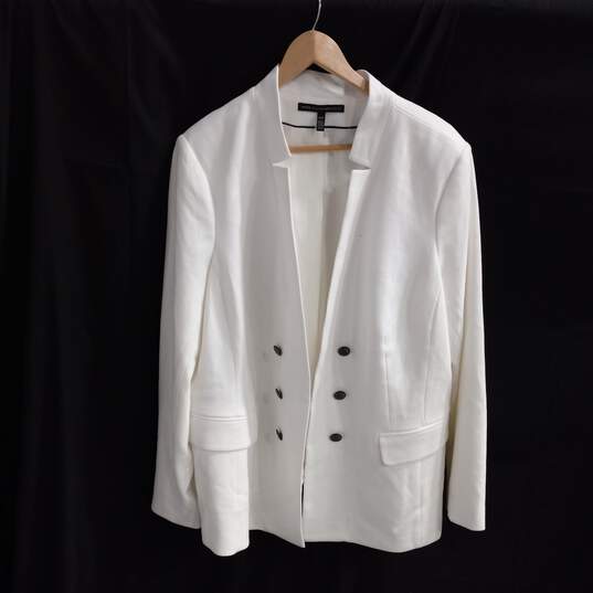 White House Black Market Women's White Blazer Jacket Size 22W image number 1