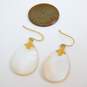 Romantic 14K Yellow Gold Mother of Pearl Drop Earrings 2.6g image number 4