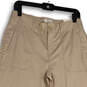 NWT Womens Tan Flat Front Slash Pocket Signature Fit Capri Pants Size 6 image number 3