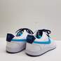 Nike Court Vision Low NBA White, Turquoise Blue Sneakers DM1187-100 Size 7.5 image number 4