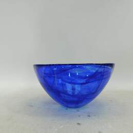 Kosta Boda Blue Swirl Art Glass Bowl