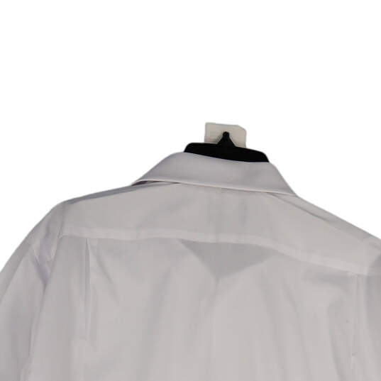 NWT Mens White Stretch Wrinkle-Resistant Slim Fit Button-Up Shirt Size L image number 4