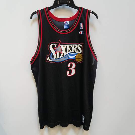 Philadelphia 76ers Allen Iverson Champion Brand 48 XL Black NBA Jersey