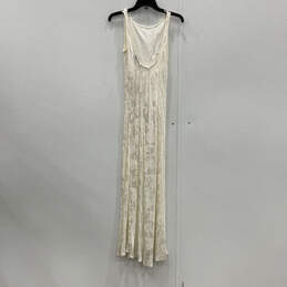 Womens Ivory Beaded Scoop Neck Sleeveless Pullover Maxi Dress Size 10 alternative image