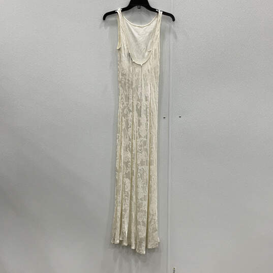 Womens Ivory Beaded Scoop Neck Sleeveless Pullover Maxi Dress Size 10 image number 2
