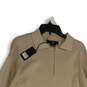 NWT Mens Knitted Beige Long Sleeve Quarter Zip Pullover Sweater Size XXL image number 3