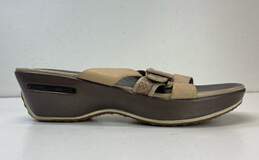 Cole Haan Tan Leather Wedge Slide Sandals Shoes Size 9 B