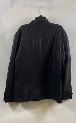 NWT Guess Mens Black Leather Long Sleeve Full Zip Motorcycle Jacket Size XL alternative image
