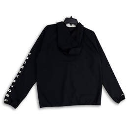 Mens Black Long Sleeve Hooded Pockets Full-Zip Athletic Jacket Size Large alternative image