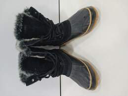 Women's Black Faux Fur Lined Snow Boots Size 10M