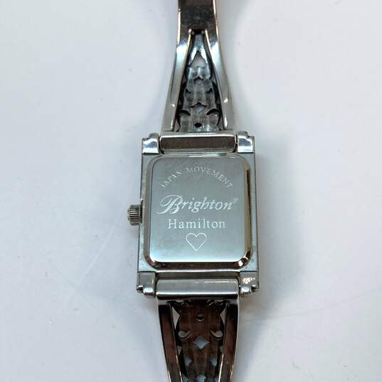 Designer Brighton Hamilton Rectangular White Analog Dial Quartz Wristwatch image number 4