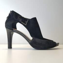 Franco Sarto Black Leather Suede Pump Heels Shoes Size 7.5