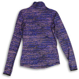Womens Blue Pink Space Dye Dri-Fit Half Zip Athletic Pullover T-Shirt Sz M alternative image