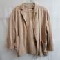 Eileen Fisher tan linen blend open front jacket S image number 1